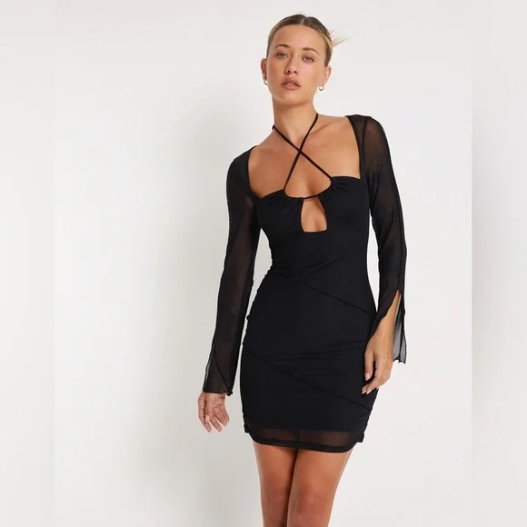 Motel rocks - Naisa Mini Dress In Mesh Black - small - never worn